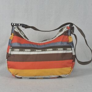 LeSportsac Classic Hobo Crossbody Bag – Striped Design (NWOT)